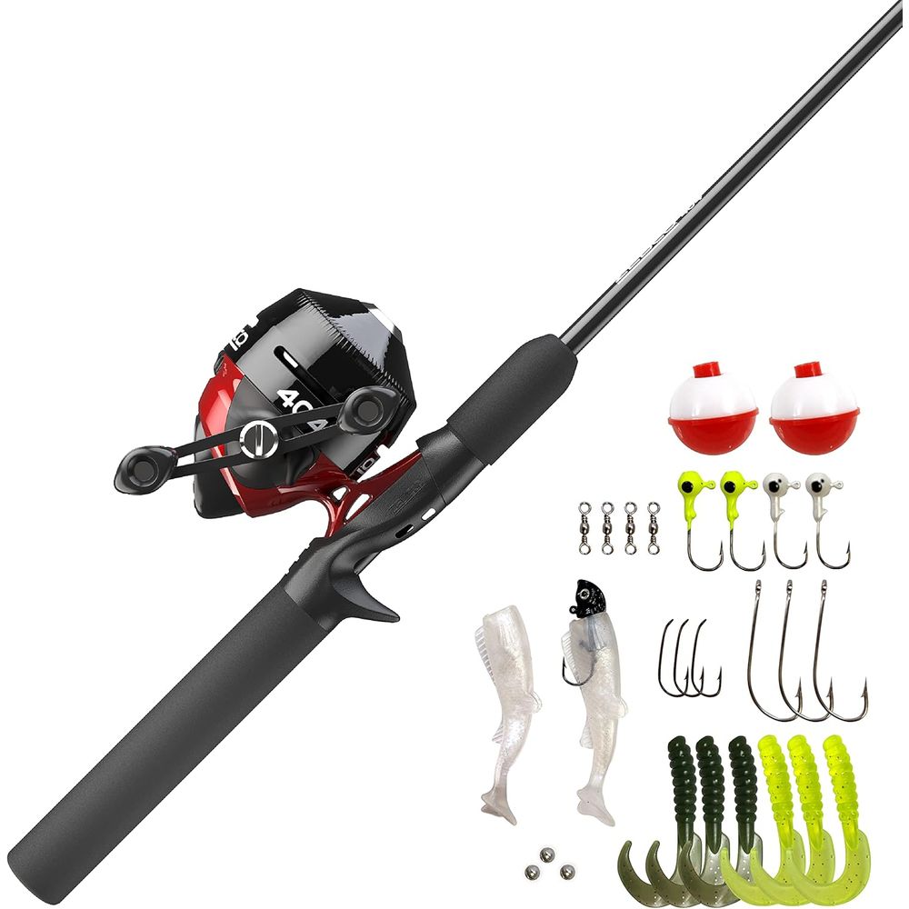 Spincast Reel - Zestaw wędkarski: wędka spincast z włókna