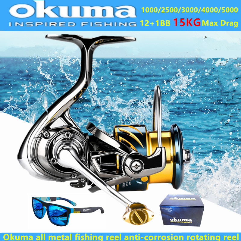 Surf Reel - Okuma Całkowicie Metalowy Kołowrotek Wędkarski 12+1BB